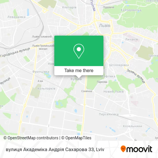 Карта вулиця Академіка Андрія Сахарова 33