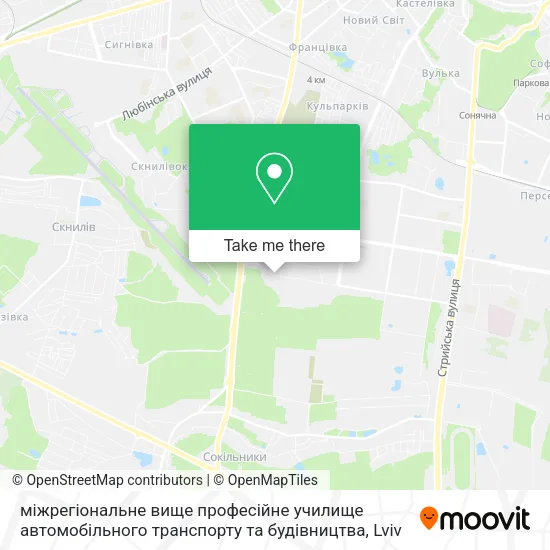 Карта міжрегіональне вище професійне училище автомобільного транспорту та будівництва