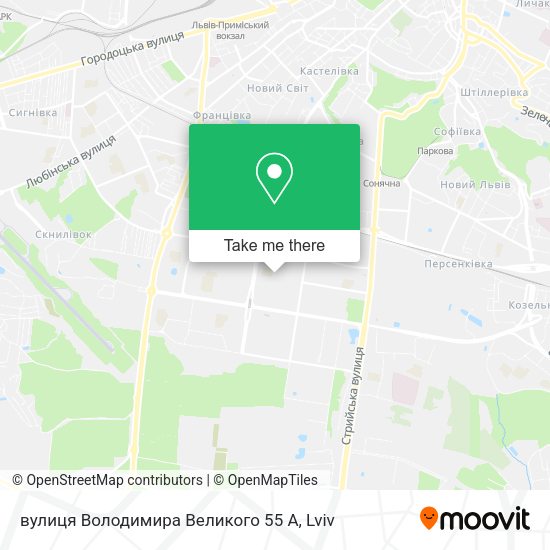 Карта вулиця Володимира Великого 55 А
