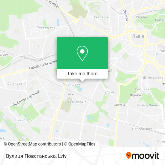 Карта Вулиця Повстанська