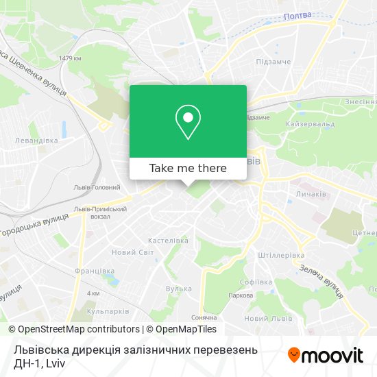 Карта Львівська дирекція залізничних перевезень ДН-1