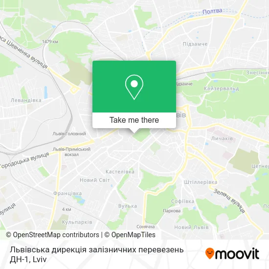 Карта Львівська дирекція залізничних перевезень ДН-1
