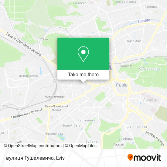 Карта вулиця Гушалевича