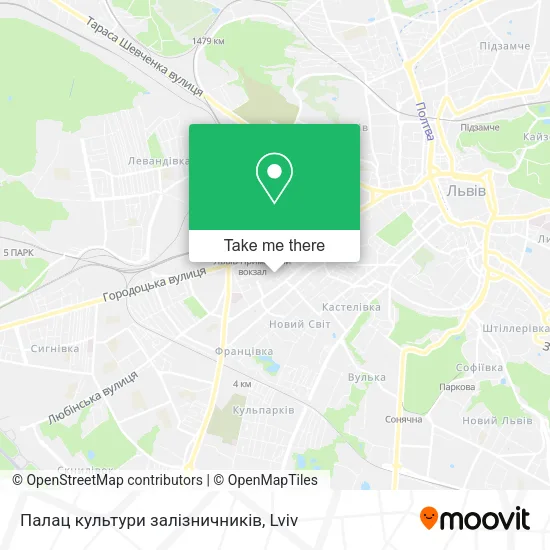 Карта Палац культури залізничників