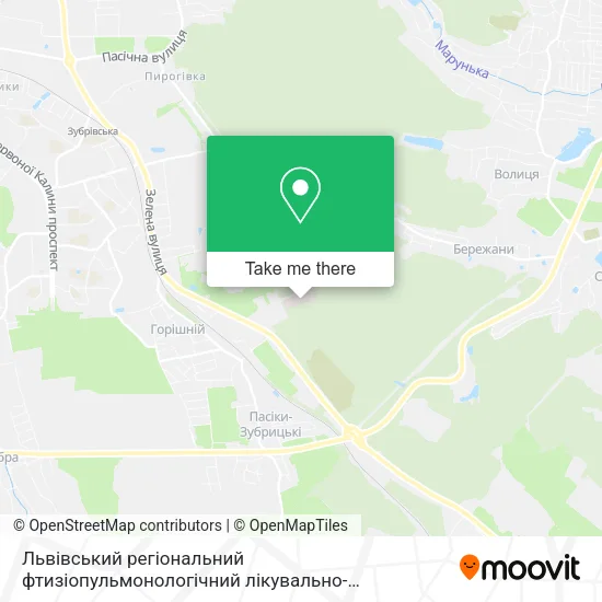 Карта Львівський регіональний фтизіопульмонологічний лікувально-діагностичний центр