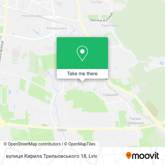 Карта вулиця Кирила Трильовського 18