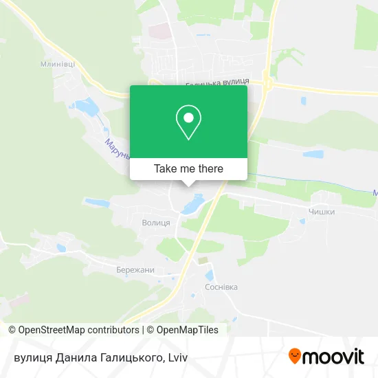 Карта вулиця Данила Галицького