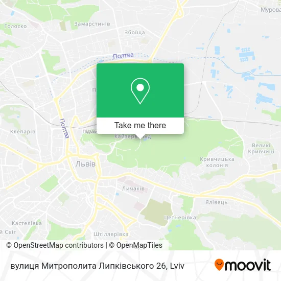 Карта вулиця Митрополита Липківського 26