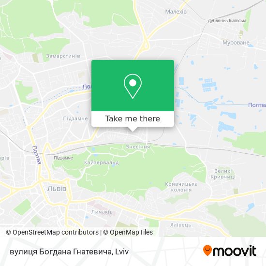вулиця Богдана Гнатевича map