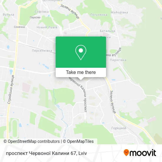 Карта проспект Червоної Калини 67