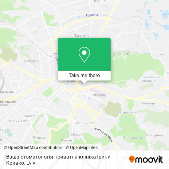 Карта Ваша стоматологія приватна клініка Ірини Кривко