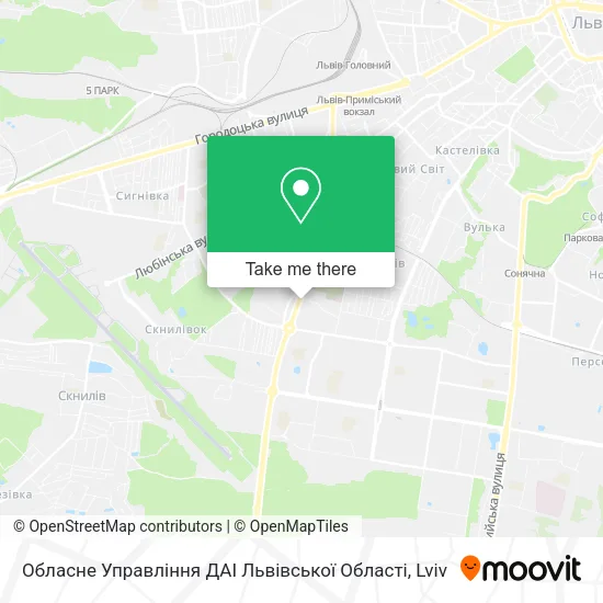 Карта Обласне Управління ДАІ Львівськоï Області