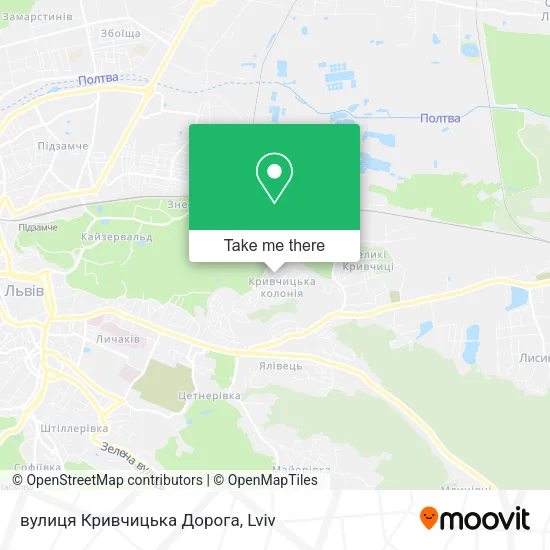 Карта вулиця Кривчицька Дорога