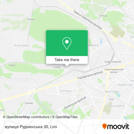 Карта вулиця Рудненська 30
