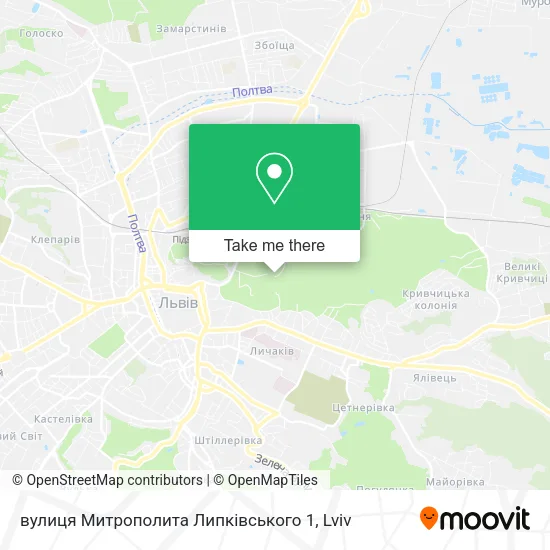 Карта вулиця Митрополита Липківського 1
