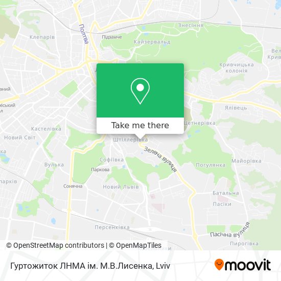 Гуртожиток ЛНМА ім. М.В.Лисенка map