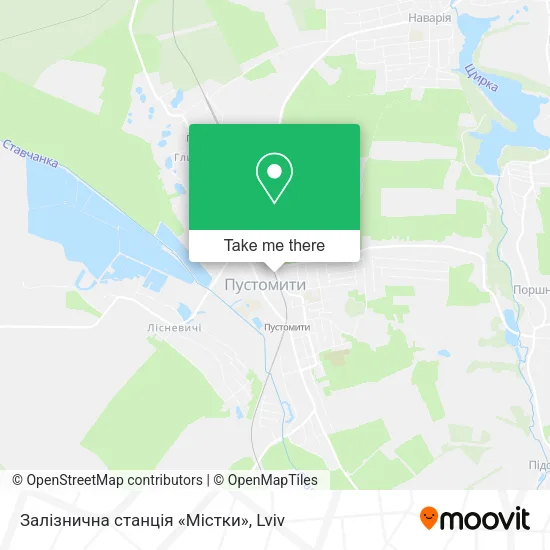 Карта Залізнична станція «Містки»