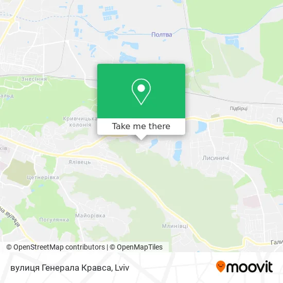 Карта вулиця Генерала Кравса