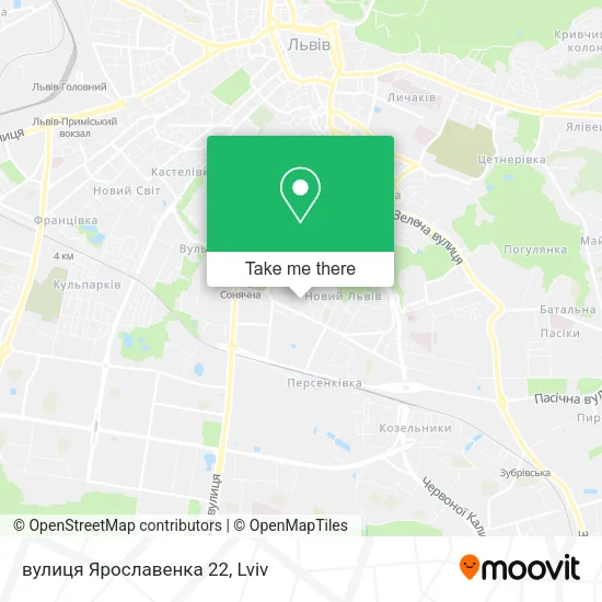 Карта вулиця Ярославенка 22