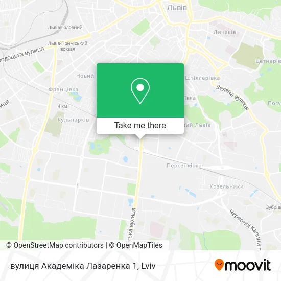 Карта вулиця Академіка Лазаренка 1