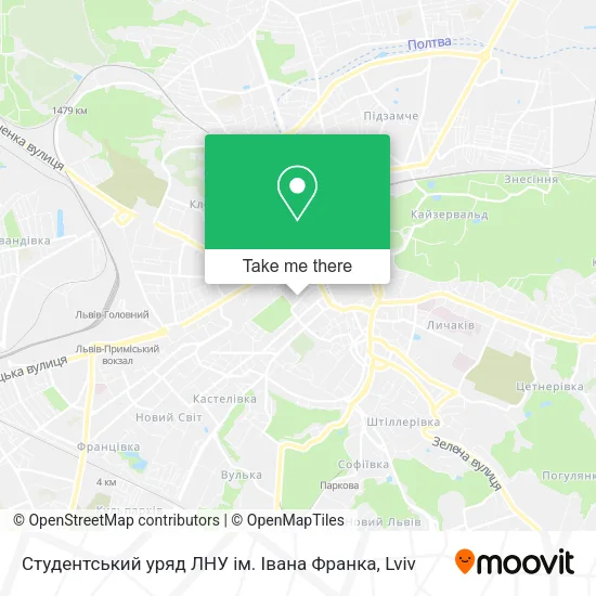 Карта Студентський уряд ЛНУ ім. Івана Франка