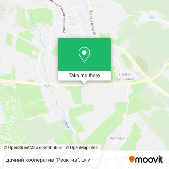 Карта дачний кооператив "Реактив"