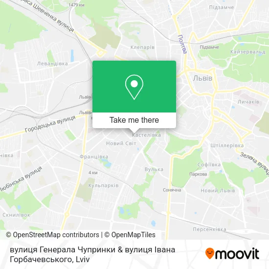 Карта вулиця Генерала Чупринки & вулиця Івана Горбачевського