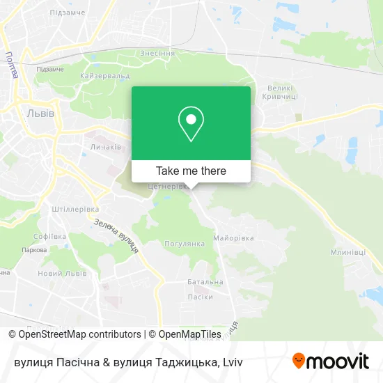 Карта вулиця Пасічна & вулиця Таджицька