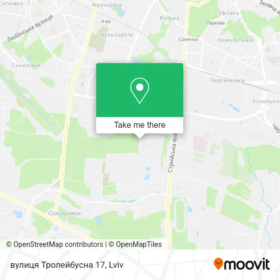 Карта вулиця Тролейбусна 17