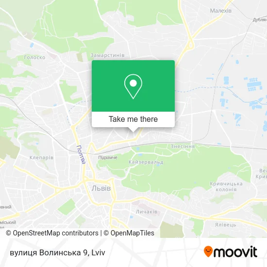 Карта вулиця Волинська 9