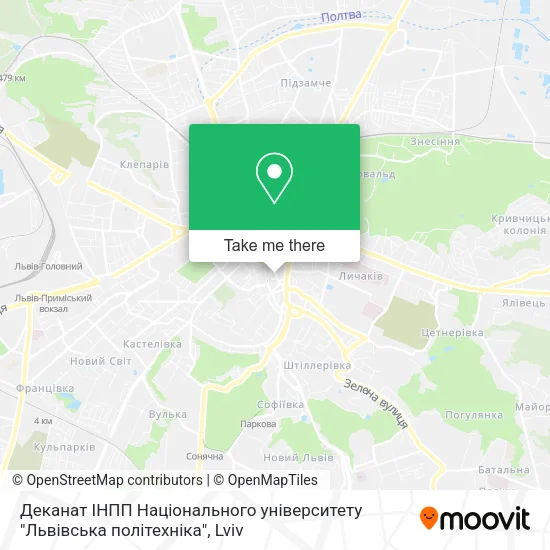 Карта Деканат ІНПП Національного університету "Львівська політехніка"