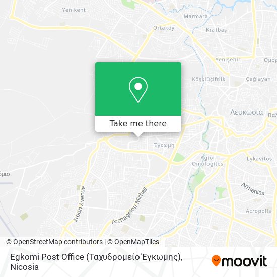 Egkomi Post Office (Ταχυδρομείο Έγκωμης) map