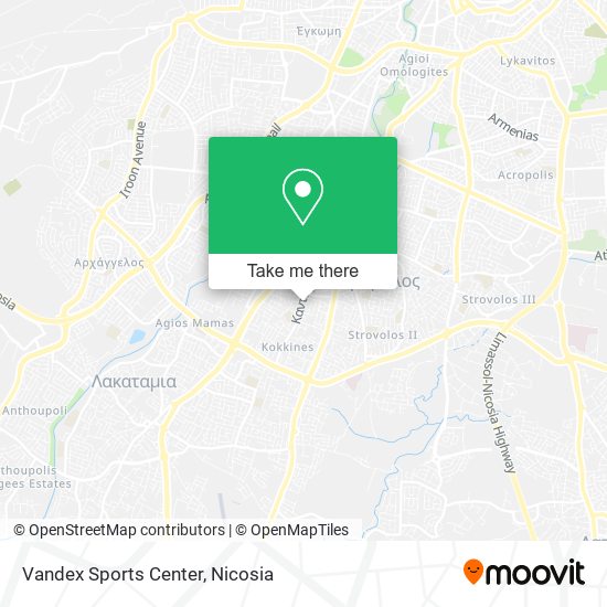 Vandex Sports Center map