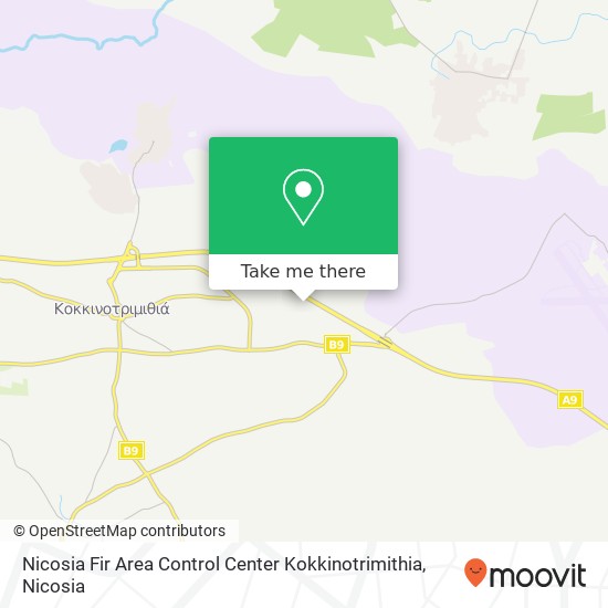 Nicosia Fir Area Control Center Kokkinotrimithia map