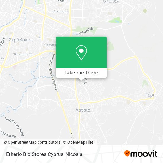 Etherio Bio Stores Cyprus map