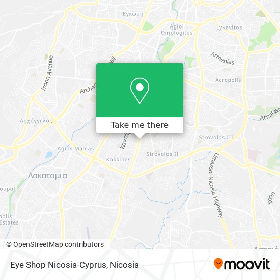 Eye Shop Nicosia-Cyprus map