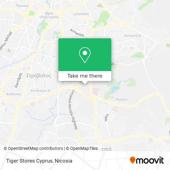 Tiger Stores Cyprus map