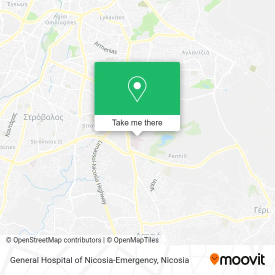 General Hospital of Nicosia-Emergency map