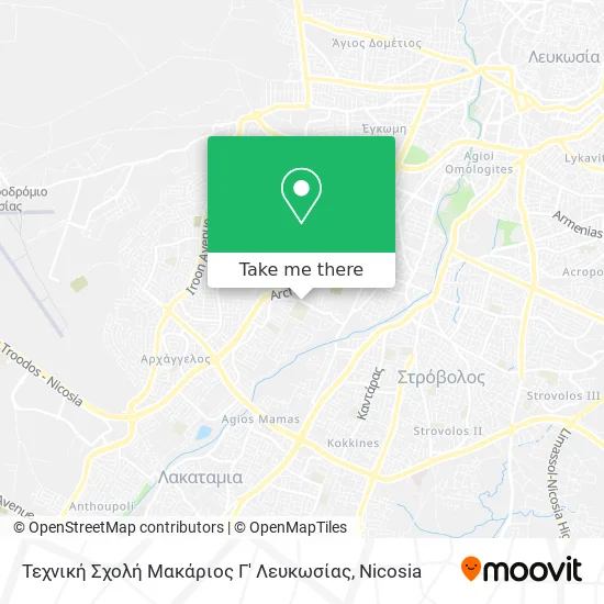 Τεχνική Σχολή Μακάριος Γ' Λευκωσίας map