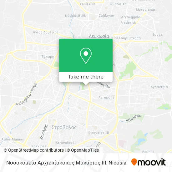 Νοσοκομείο Αρχιεπίσκοπος Μακάριος ΙΙΙ map