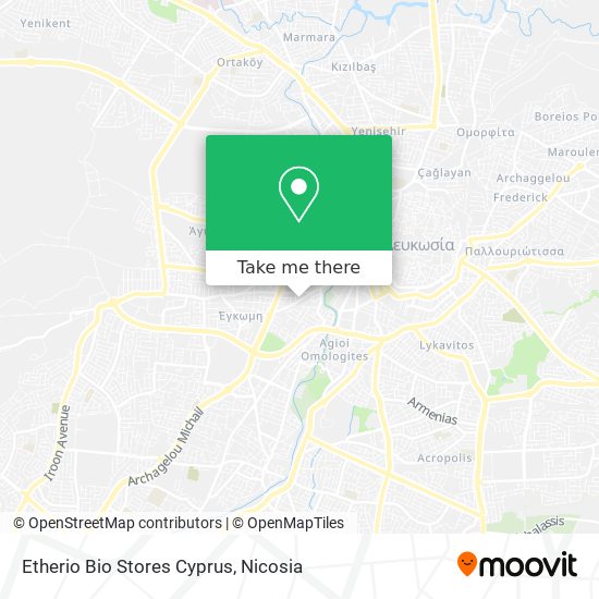 Etherio Bio Stores Cyprus map