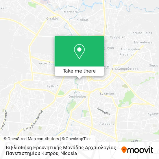 Βιβλιοθήκη Ερευνητικής Μονάδας Αρχαιολογίας Πανεπιστημίου Κύπρου map