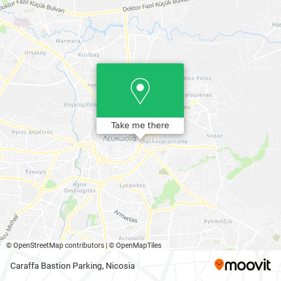 Caraffa Bastion Parking map