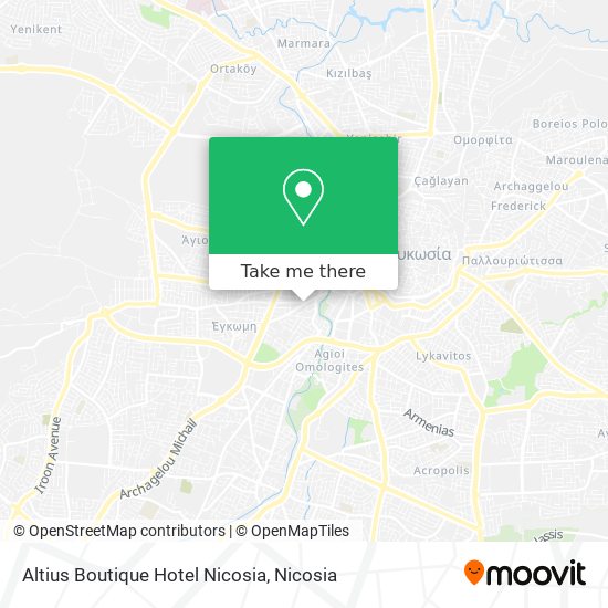 Altius Boutique Hotel Nicosia map