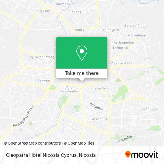 Cleopatra Hotel Nicosia Cyprus map