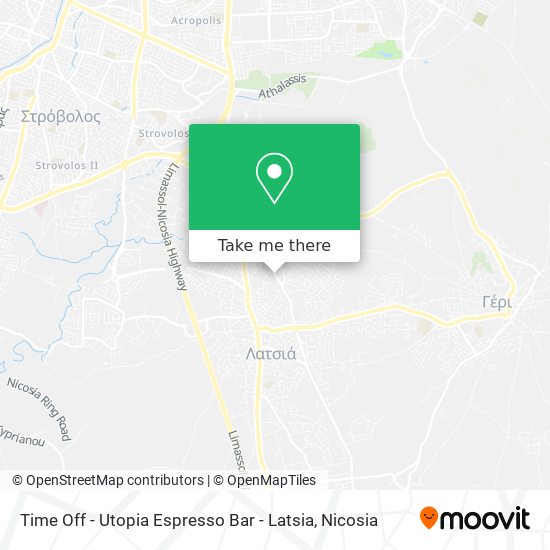 Time Off - Utopia Espresso Bar - Latsia map