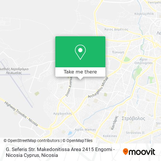 G. Seferis Str. Makedonitissa Area 2415 Engomi - Nicosia Cyprus map