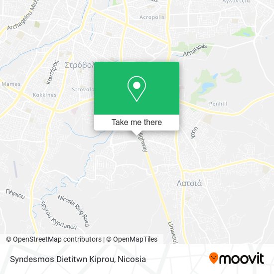 Syndesmos Dietitwn Kiprou map