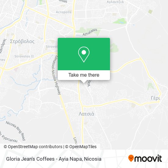 Gloria Jean's Coffees - Ayia Napa map