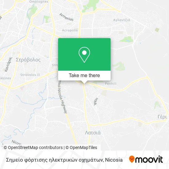 Σημείο φόρτισης ηλεκτρικών οχημάτων map